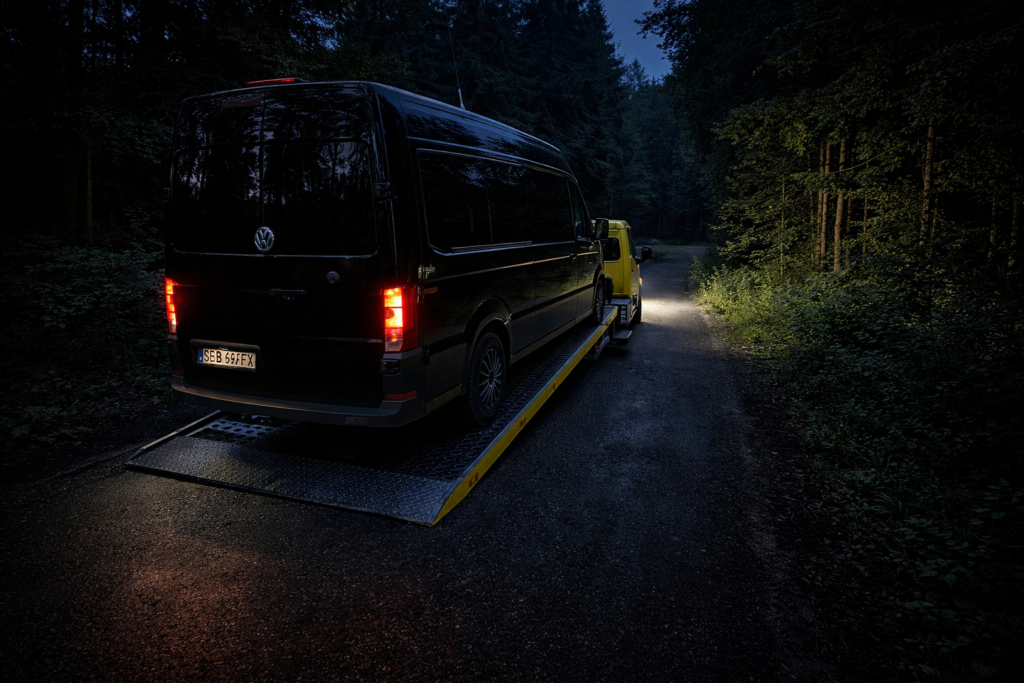 Volkswagen_Crafter_na_lawecie_w_lesie